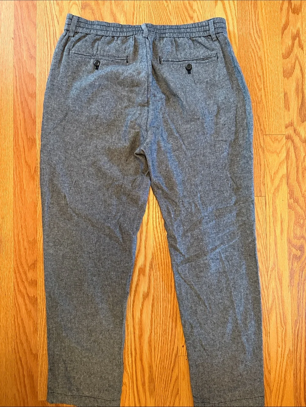Banana Republic Navy and White Athletic Linen and Cotton Blend Casual Pants